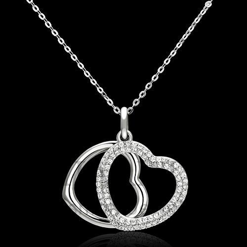 Necklace,Sterling Silver,Rhodium,AAA Grade CZ,Clear