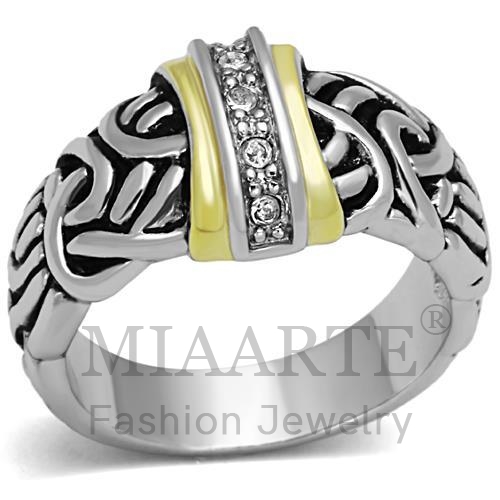 戒指,黃銅,反鍍雙色,水鑽,透明