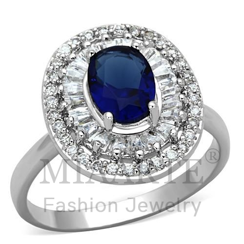 Ring,Brass,Rhodium,Synthetic,Sapphire,Synthetic Glass,Oval