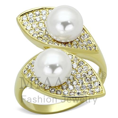 Ring,Brass,Gold,Synthetic,White,Pearl
