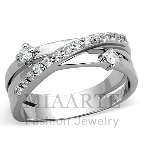 Ring,Brass,Rhodium,AAA Grade CZ,Clear