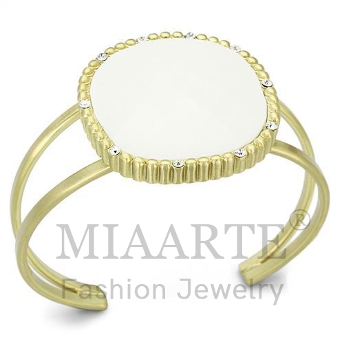 Bangle,Brass,Gold & phll,Synthetic,White,Synthetic Stone