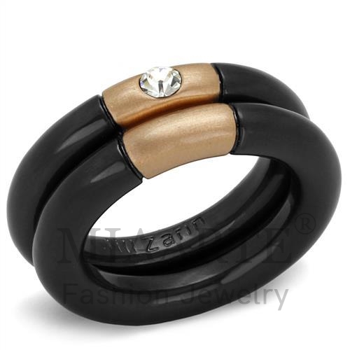 Ring,Brass,Rose Gold+Ruthenium,Top Grade Crystal,Clear