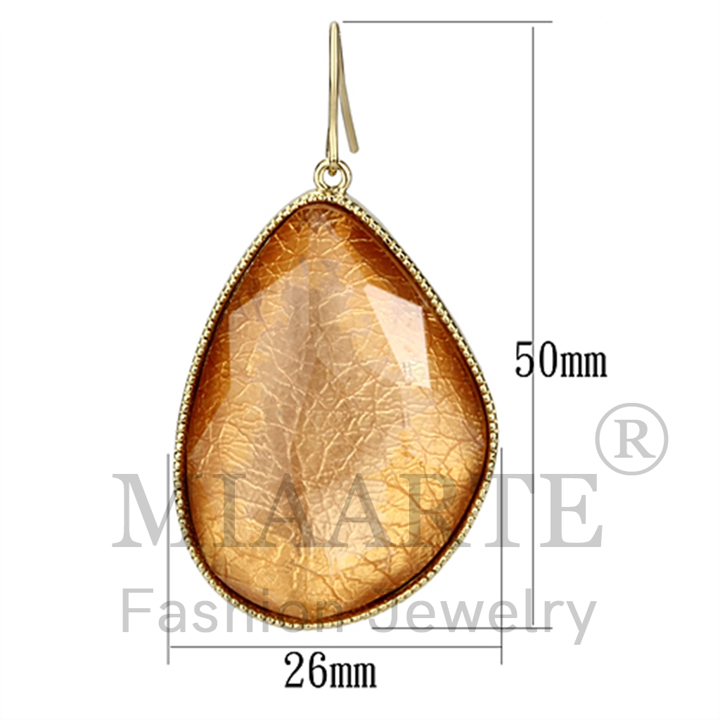 IP Gold(Ion Plating)Synthetic StoneEarrings