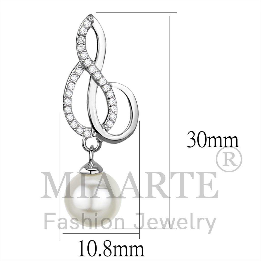 白銅珍珠耳環
