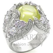 Ring,Sterling Silver,High-Polished,AAA Grade CZ,Apple Yellow color