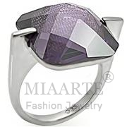 Ring,Sterling Silver,High-Polished,AAA Grade CZ,Amethyst