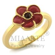 Wholesale Top Grade Crystal, Siam, Gold, Women, White Metal, Ring