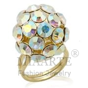 Wholesale Top Grade Crystal, White, Gold, Women, Sterling Silver, Ring