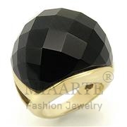 Wholesale Synthetic, Jet, Gold, Women, Brass, Ring