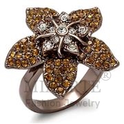 Ring,Brass,Chocolate Gold,Top Grade Crystal,MultiColor