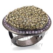 Wholesale Top Grade Crystal, MultiColor, Chocolate Gold, Women, Brass, Ring