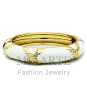 Wholesale Top Grade Crystal, Clear, Gold, Women, White Metal, Bangle