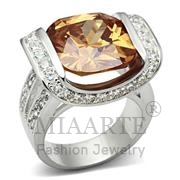 Wholesale AAA Grade CZ, Champagne, Silver Plated, Women, Sterling Silver, Ring