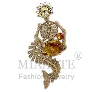 Wholesale AAA Grade CZ, Topaz, Gold, Women, White Metal, Brooches