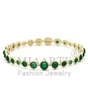 Wholesale Semi-Precious, Emerald, Mat Gold, Women, Sterling Silver, Bangle