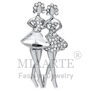 Wholesale Synthetic, Clear, Imitation Rhodium, Women, White Metal, Brooches