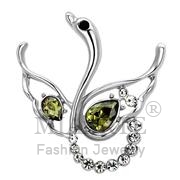 Wholesale Top Grade Crystal, Olivine color, Imitation Rhodium, Women, White Metal, Brooches