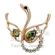 Wholesale Top Grade Crystal, Olivine color, Flash Gold, Women, White Metal, Brooches