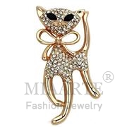 Wholesale Top Grade Crystal, Jet, Flash Rose Gold, Women, White Metal, Brooches