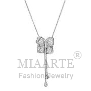 Necklace,Sterling Silver,Silver Plated,AAA Grade CZ,Clear