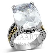Ring,Brass,Reverse Two Tone,AAA Grade CZ,Clear