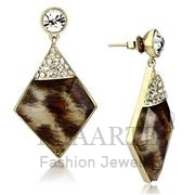 Wholesale Synthetic, Animal pattern, IP Gold(Ion Plating), Women, Brass, Earrings