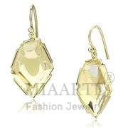 Wholesale Synthetic, Clear, IP Gold(Ion Plating), Women, Brass, Earrings