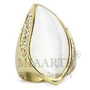 Wholesale Synthetic, White, IP Gold(Ion Plating), Women, Brass, Ring