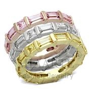 Ring,Brass,Tricolor,AAA Grade CZ,MultiColor