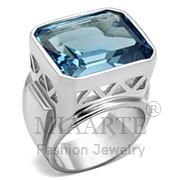 Wholesale Synthetic, AquaMarine, Silver Plated, Women, Sterling Silver, Ring
