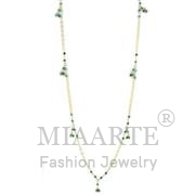 Wholesale Semi-Precious, Emerald, Mat Gold, Women, Sterling Silver, Necklace