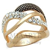 Wholesale Top Grade Crystal, Clear, Rose Gold, Women, Brass, Ring