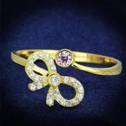 Ring,Sterling Silver,Gold,AAA Grade CZ,Rose