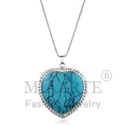 Wholesale Synthetic, AquaMarine, Silver Plated, Women, Sterling Silver, Necklace