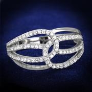 Wholesale AAA Grade CZ, Clear, Rhodium, Women, Sterling Silver, Ring