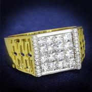 Wholesale AAA Grade CZ, Clear, Two-Tone, Men, Sterling Silver, Ring