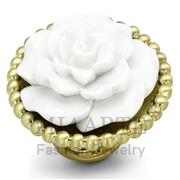 Wholesale Synthetic, White, Gold & phll, Women, Brass, Ring