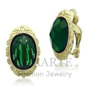 Wholesale Synthetic, Emerald, Gold & phll, Women, Brass, Earrings