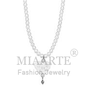 Wholesale Synthetic, White, Antique Silver, Women, White Metal, Necklace