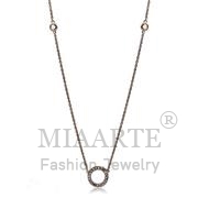Wholesale AAA Grade CZ, Clear, Rose Gold, Women, Brass, Necklace