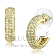 Wholesale AAA Grade CZ, Clear, Gold, Women, Brass, Earrings