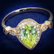 Wholesale AAA Grade CZ, Apple Yellow color, Rose Gold, Women, Sterling Silver, Ring