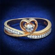 Ring,Sterling Silver,RoseGold & Rhodium,AAA Grade CZ,Clear