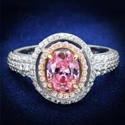 Wholesale AAA Grade CZ, Rose, RoseGold & Rhodium, Women, Sterling Silver, Ring