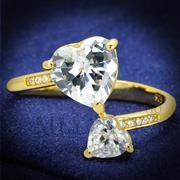 Wholesale AAA Grade CZ, Clear, Gold, Women, Sterling Silver, Ring
