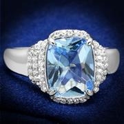 Wholesale Synthetic, Light Sapphire, Rhodium, Women, Sterling Silver, Ring