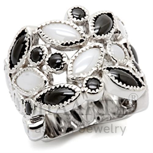 Ring,Sterling Silver,Rhodium,Milky CZ,MultiColor