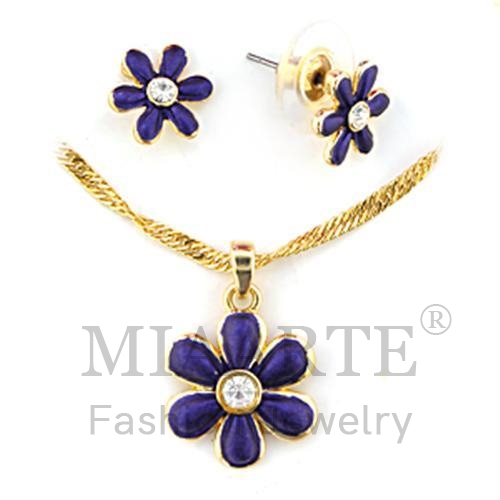 Set,White Metal,Gold,Top Grade Crystal,Clear