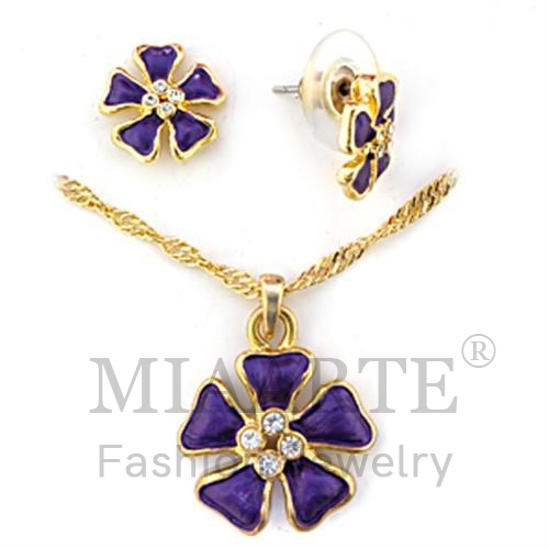 Set,White Metal,Gold,Top Grade Crystal,Clear